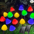 OZS 2PK 32LED 55FT Mushroom Solar Garden Lights Outdoor, Solar String Lights Waterproof with 8 Lighting Modes, Solar Garden Decor for Outside, Pathway Light for Yard Decoration (Multicolor)