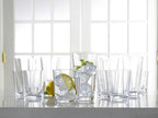Drinking Glasses - Set of 8 Glass Cups, 4 Highball Glasses (17oz) 4 Rocks Glasses (13oz) Ribbed Glasses for Mixed Drinks, Water, Juice, beer, Wine, Excellent Gift!