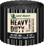 Land Guard Corrugated Garden Edging Border, 6" x 25' Landscape Paver Edging, Tall Landscape Edging, Fence for Garden, Flower Bed, Lawn and Landscape Edging (Glossy Black)
