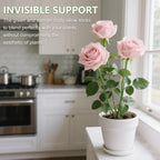 Invisible Plant Support Stakes Bendable 17.7 Inch SupKing 15Pcs Small Plant Sticks Orchid Stakes Green Stem Metal Support Pole Rods for Garden Indoor Outdoor Potted Plants Peony Rose,Comes 20Pcs Ties