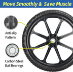 20" Flat Free Tire and Wheel, with 3/4" & 5/8" Bearing, 2.45" Centered Hub, Replacement Wheel For Rubbermaid Wheelbarrow, Garden Yard Cart, 2 Pcs