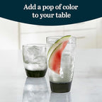Libbey Classic Rocks and Tumbler Glasses Set of 16, Smoke Hue, Lead-Free Water Glasses, Dishwasher Safe Drinking Glasses Set