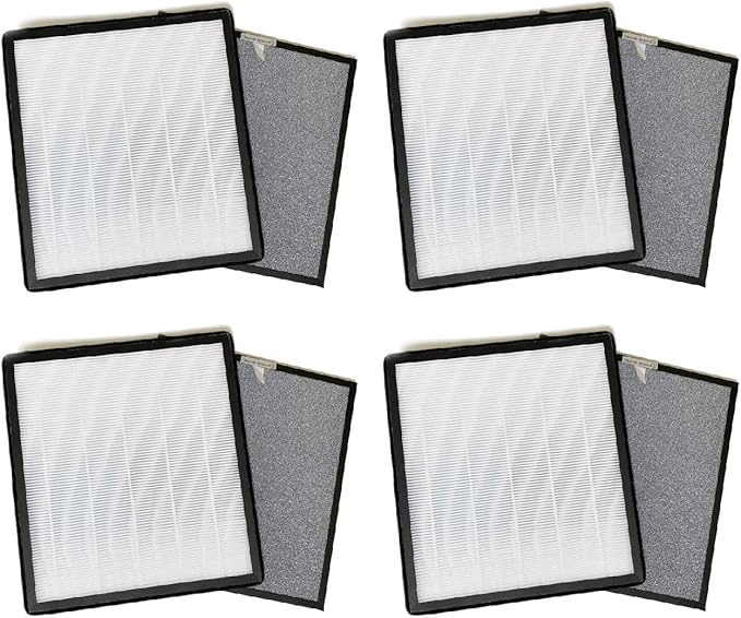 Nispira HSP001 Filter Replacement for Smart True HEPA Air Purifier 5-in-1 True HEPA Activated Carbon Cold Catalyst, 4 Set