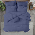 Kotton Culture 3 Pc King Size Duvet Cover Set- 100% Egyptian Cotton Sateen 600 Thread Count Ultra Soft Premium Durable Comforter Cover Zipper Closure & Corner Ties (Mediterranean Blue, King 102"x94")