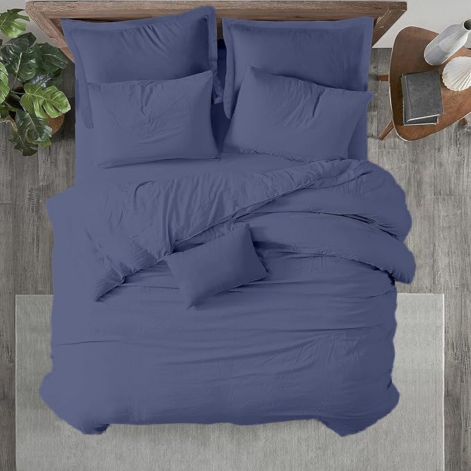 Kotton Culture 1 Pc Queen Size Duvet Cover Only -100% Egyptian Cotton Sateen 600 TC Ultra Soft Premium Durable Comforter Cover Zipper Closure & Corner Ties (Mediterranean Blue, Queen/Full 90" X 90")