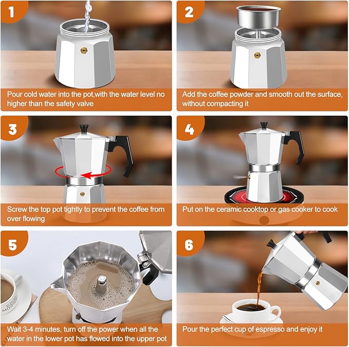 14 Cup Aluminum Espresso Stovetop Moka Pot Express Coffee Maker Percolator Italian Classic Mocha Coffee Machine for Italian and Cuban Cafe Brewing for Home & Camping 700ml 23oz