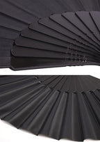 HUNANBANG 1 Dozen 12 Pieces Folding Hand Fans Church Wedding Gift, Party Favors, DIY Decoration Gift Size9 Wholesale 12pack (Black)