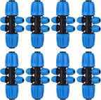 10 Pcs 1/2 to 1/4 inch Garden Hose Tubing Irrigation Fittings,6-Way Anti-Leak 1/2'' to 1/4'' Locked Barbed Drip Irrigation Tee Connectors (1/2"IDx0.6-0.63"OD) 1/2'' to 1/4'' Irrigation Tubing Fitting