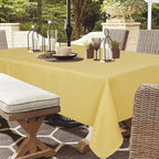 Outdoor Tablecloth Wrinkle-Free Stain Resistant Waterproof Polyester Fabric Table Cover with Zipper Umbrella Hole for Picnic/Party/Dinner/Patio Garden(60×84inch,Zippered,Yellow)