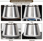 Stovetop Espresso Maker, 6Cup 10 oz Moka Pot, Stainless Steel Cuban and Italian Coffee Maker for Cafetera Cubana, Greca De Cafe Induction Stovetop Compatible, Coffee Gift for Home Travel