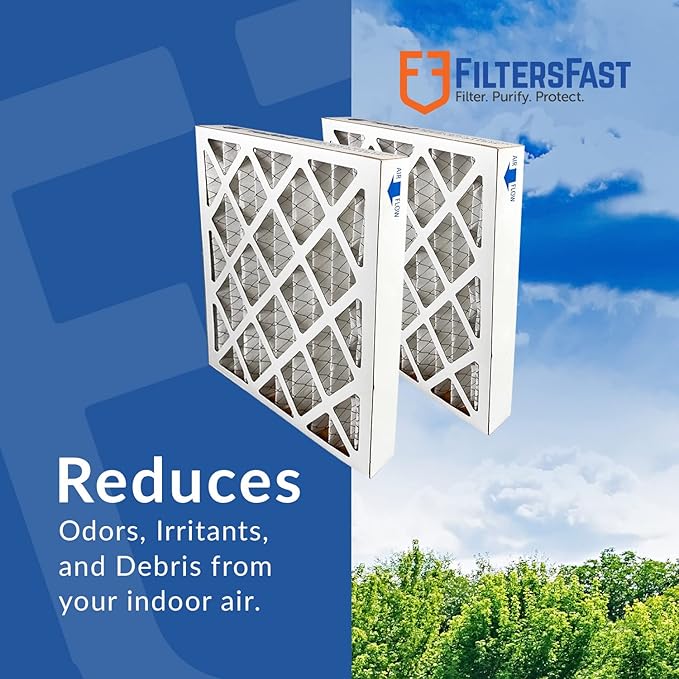 Filters Fast 18x24x2 Pleated Air Filter Merv 11, 2 AC Furnace Air Filters, Made in the USA, Actual Size 17.375x23.375x1.75, 6 Pack