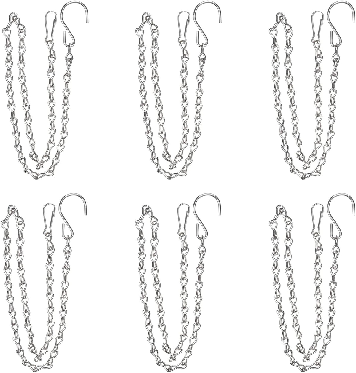 YINGFENG 6 Pack 19.7 Inch Silver Hanging Chain for Hanging Bird Feeders, Bird Houses, Planters, Baskets, Birdbaths, Lanterns, Wind Chimes, Billboards, Signs and Ornaments