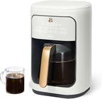Beautiful Coffee Maker, 14-Cup, Touch-Activated Display, Programmable, Automatic Shut-Off, 1200W, Keep Warm, 24h Timer (White Icing)