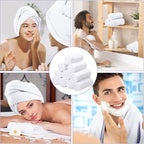 Newwiee 24 Pcs Coral Velvet Microfiber Bath Towels Sets 28 x 55 Inch Large Absorbent Multipurpose Quick Drying Soft Body Towels for Shower Bathroom Beach Fitness Yoga Sports Spa(White)