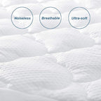 Twin Mattress Pad Cover Air Mattress Topper, Pillow Top Twin Size Quilted Fitted Mattress Protector for Kids, Super Soft Breathable and Noiseless Down Alternative Fiber (15-23'' Deep Pocket)