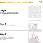 MervKing 20x25x5 Air Filter Actual Size: 19.88" x 24.88" x 4.38" MERV 11 MPR 1000-1200 | MADE IN USA | 4-Pack | Pleated HVAC AC Furnace Replacement