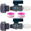 2 Pack Rain Barrel Diverter Kit, 3/4 Inch PVC Garden Water Barrel Spigot Kit with Bulkhead Fitting Hose Faucet Adapter and Thread Seal Tape for Water Tanks,Aquariums,Tubs,Pools,Garden Barrels
