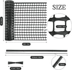Plastic Garden Fencing Roll Safety Construction Barrier Outdoor Snow Mesh Fence Garden Netting, 1.2 Inch Mesh, Coated Iron Wire Support Stakes, Cable Ties for Garden (Black, 2 x 50 Feet)