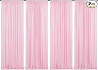 4Pcs 2Ft x 8Ft Pink Sequin Backdrop Curtains, Glitter Photography Background, Sequence Xmas Thanksgiving Backdrop (Pink, 4 pcs-2ftx8ft)