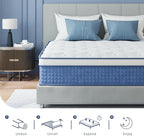 Queen Mattress 12 Inch Hybrid Mattress in a Box, Medium Firmness, Foam and Individual Pocket Springs for Motion Isolation & Pressure Relief, CertiPUR-US Certified, 60" x 80"