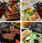 2 In1 Olive Oil Edible oil Dispenser for Kitchen, 16oz Oil Sprayer Bottle for Cooking, Glass Oil BottleSpray and Pour，Food-Grade Mister for Air Fryer, Salad,Baking，BBQ, Upgraded Light Blockin