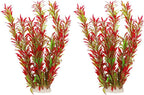 DSkoiph 2 pcs Aquarium Decor Plastic Plants Extra Large 21 Inches Artificial Fish Tank Plants Tall Fish Tank Decorations Artificial Green Water Plants (Wine)