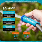 Aqua Joe AJSGH75 1/2-Inch Heavy-Duty, Puncture Proof Kink-Free, Spiral Constructed 304-Stainless Steel Metal, Garden Hose, 75-Foot