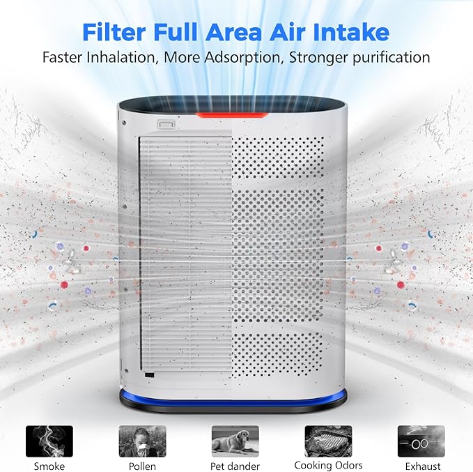 Original True HEPA Filter for KQ-36/KQ-36A,H13 Larger 3-Stage Filtration, Removes Dust Pets Hair Smoke Odor and More,Air Cleaner for 99.99% Allergies