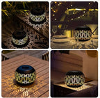 Solar Table Lanterns Outdoor Waterproof - LED Lamp Black Peacock Feather Metal Tabletop Light Solar Powered Decorative Lantern for Indoor Desk Bedroom Patio Garden Pathway Yard (1 Pack)