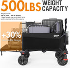 Portal 300L Large Wagons Carts Foldable with Tailgate, 550LB Heavy-Duty Collapsible Beach Wagon with All-Terrain Wheels, Oversized Folding Wagon for Camping, Sports, and Pets