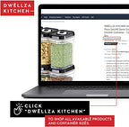 DWËLLZA KITCHEN Airtight Food Storage Containers with Lids – 6 Piece Set Air Tight Kitchen Storage Containers for Pantry Organization and Storage - Clear Plastic BPA-Free - Keeps Food Fresh & Dry