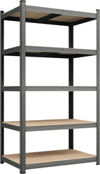 Yaheetech Standing Shelf Units, 5 Tier Storage Shelf, Heavy Duty Shelving, Adjustable Garage Shelves, Utility Rack Shelf Unit, Basement Warehouse Shed, 35.5″L × 16″W × 71" H - Dark Gray