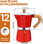 12 Cup Aluminum Espresso Stovetop Moka Pot Express Coffee Maker Percolator Italian Classic Mocha Coffee Machine for Italian and Cuban Cafe Brewing for Home & Camping 600ml 20oz