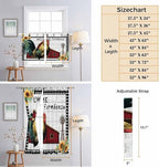 Farmhouse Rooster Bedroom Curtains 72 Inch Length, Window Curtains Tab Top, Rustic Red Barn Windmill Sunflowers Light Filtering Window Treatments Drapes 52"x72" 2 Panel