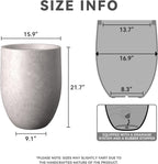 Kante Tall Concrete Planter, 21.7-Inch Height Light Gray Large Indoor Outdoor Plant Pot with Drainage Hole for Patio Garden Home, Modern Decor for Flowers and Tree