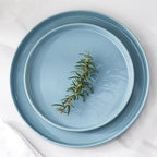 GBHOME Dinnerware Set for 4, 12 Piece Speckled Plates and Bowls Set with Glazed Bottom, Chip & Scratch Resistant Stoneware Plates Sets, Dishwasher & Microwave Safe Dishes (Stone Blue, Service for 4)