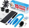 BLuesea Dryer Vent Cleaner Kit, 15-Piece Ultimate Dryer Cleaning Kit Include 30 Feet Dryer Vent Brush, Upgrade Noiseless Dryer Lint Vacuum Attachment, Lint Trap Brush, Vacuum & Dryer Adapters