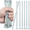 6.3-Inch Galvanized Heavy-Duty Landscape Stakes, (300-Pack) Spiral Metal Turf Spikes for Artificial Grass, Paver Edging, Weed Barrier, Securing Fences and More