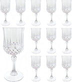 Plastic Wine Glasses，Plastic Goblets Vintage Style Cordial Drinking Glasses for Wedding Reception, Grand Event Party Supplies (12, transparent)