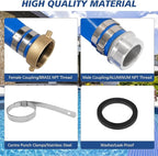 2" x 50 ft Backwash Hose for Swimming Pools, Heavy Duty PVC Lay Flat Water Discharge Hose,Durable Pool Drain Hose with Aluminum Pin Lug Fittings for Pump And Filters