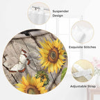 Farmhouse Sunflowers Bedroom Curtains 72 Inch Length, Window Curtains Tab Top, Rustic Barn Doors Flowers Butterfly Wooden Light Filtering Window Treatments Drapes 52"x72" 2 Panel