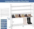 KEETDY Long 6 Tier Shoe Rack Organizer Tall Metal Shoe Organizer for Entryway Bedroom Floor Garage, Wide Shoe Shelf Storage Fits 42 Pairs Men Sneakers, Gray