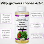 Liquid Plant Food – Hydroponics Nutrients for Indoor House Plants, Tomato, Strawberry, Lucky Bamboo, Lettuce, Vegetable Garden & Herbs – Aero Nutrients Liquid Fertilizer for All Growing Systems (8 oz)