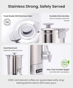 SYBO SR-CP100BG Commercial Coffee Urn & Hot Beverage Dispenser, Fast Brew, Keeps Warm – Ideal for Coffee, Tea, Water at Events & Catering, 100-Cup 16 L, Grey