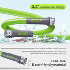 RVMATE RV Water Hose 25FT, 5/8” Inner Diameter Drinking Water Hose Lead-free, No Leaking Garden Hose For RV/Trailer/Camping, RV Accessories