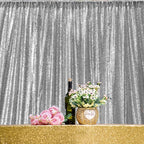 JYFLZQ Silver Sequin Backdrop Curtains 2ft x 8ft 4 Panel Glitter Photo Booth Backdrops Sparkly Photography Background Drapes for Parties Wedding Bridal Showers