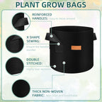 200 Pack 7 Gallons Grow Bags, Non-Woven Fabric Pots Plant Bags, Plant Grow Bags with Handles, Garden Plant Bags for Potatoes, Carrots, Tomatoes and Other Vegetable,Fruits