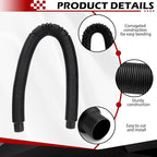 Rainwater collection downspout hose, 27.5 inches long, 1.25 inches diameter, black flexible connector for rainwater bucket, storing more rainwater for gardens and outdoors