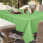 Outdoor Tablecloth Wrinkle-Free Stain Resistant Waterproof Polyester Fabric Table Cover with Zipper Umbrella Hole for Picnic/Party/Dinner/Patio Garden(60×84inch,Zippered,Olive Green)