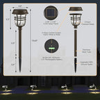 XMCOSY+ Solar Pathway Lights Outdoor 6 Pack, 2 Lighting Modes Warm White & RGB Auto Color Changing LED Solar Powered Garden Lights IP65 Waterproof for Yard Walkway Driveway Landscape Lawn Decorative